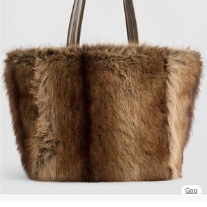 GAP Tan Faux Fur Tote Bag- BRAND NEW NEVER USED, NEVER OPENED.